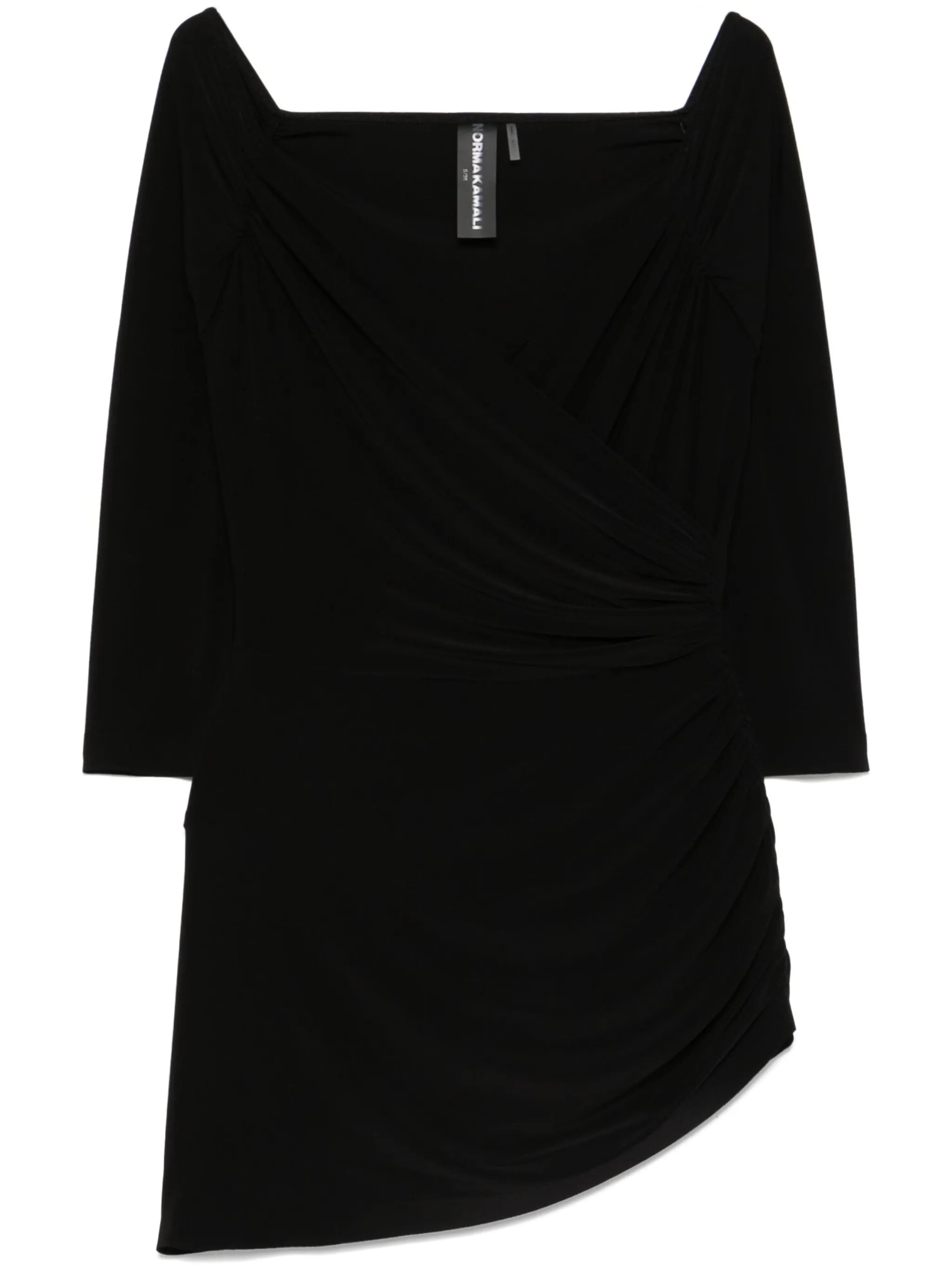 draped off-shoulder mini dress - 1