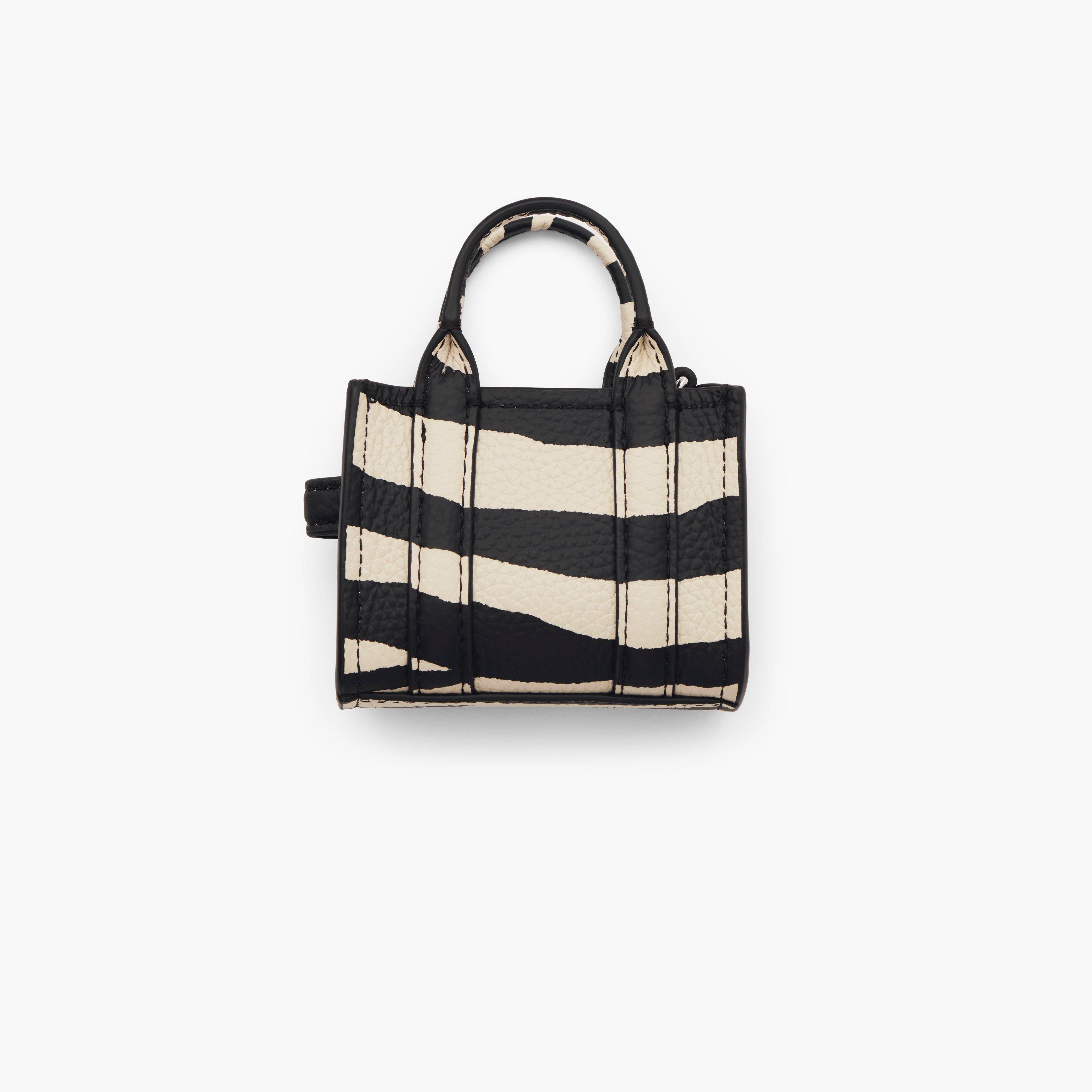 THE ZEBRA LEATHER NANO TOTE CHARM - 3