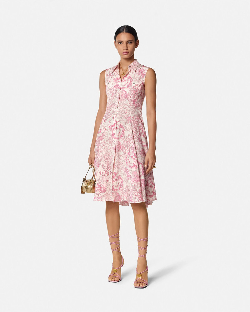 VERSACE Underwater Barocco Flowy Midi Shirt Dress outlook