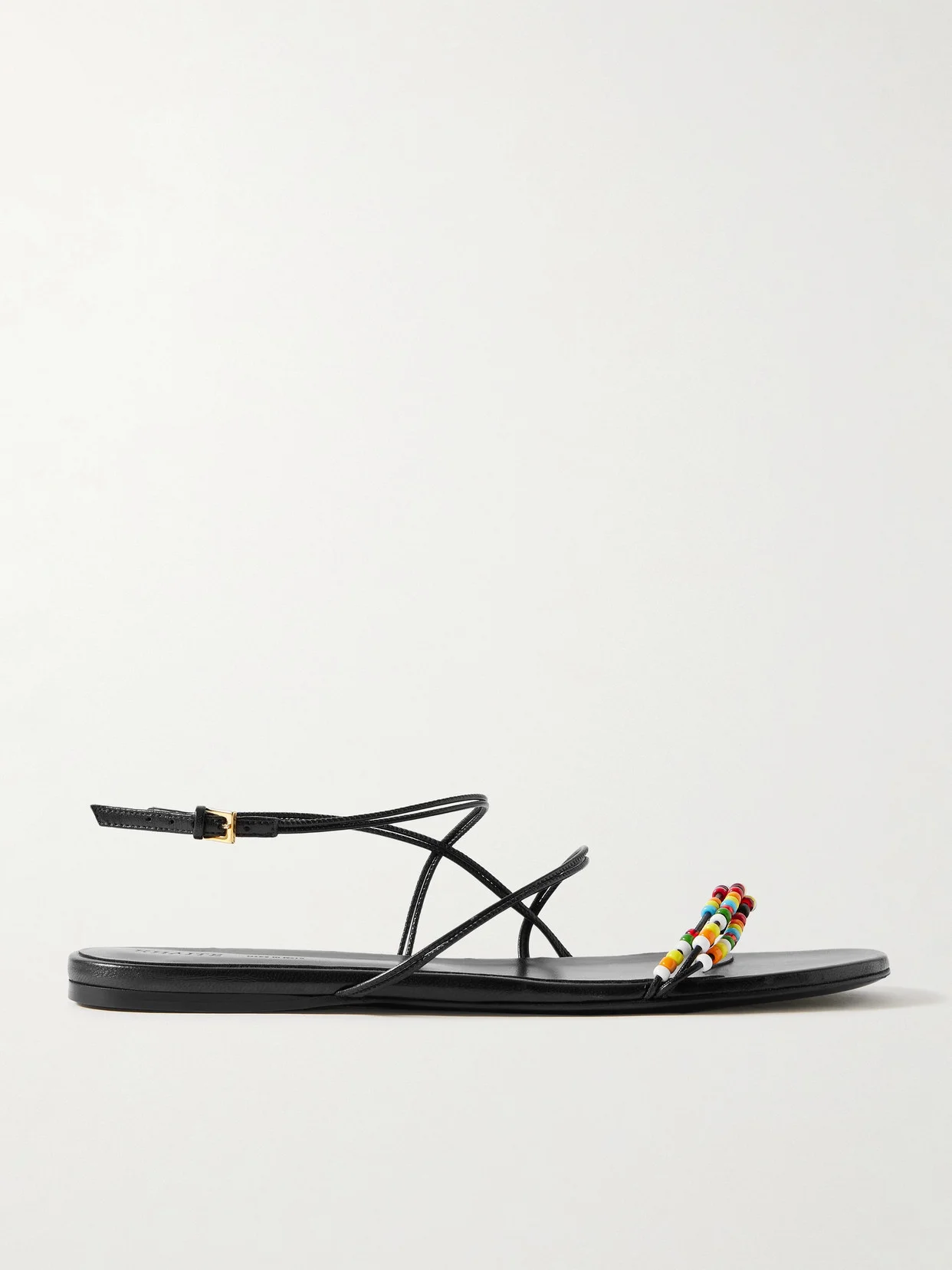 Loop Bead-embellished Leather Sandals - 1