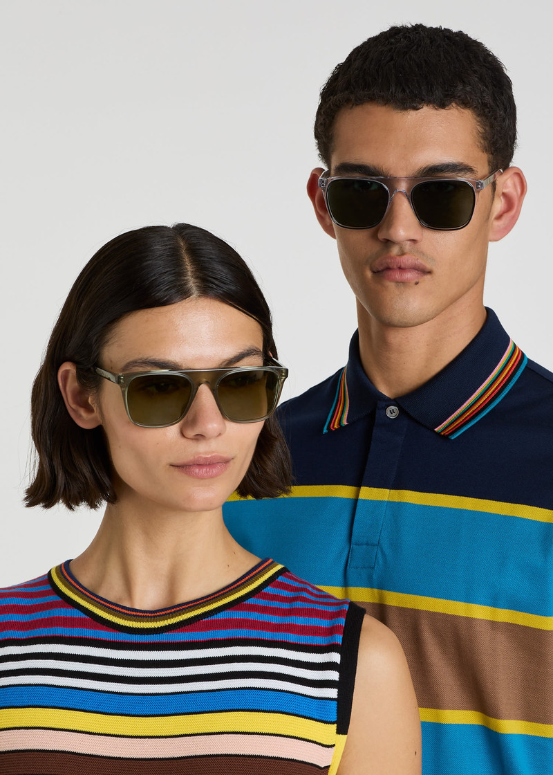 Khaki Crystal 'Cavendish' Sunglasses 7