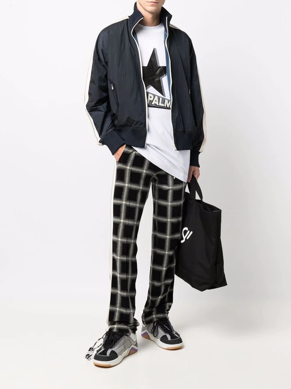 logo-print stripe-trim track jacket - 2