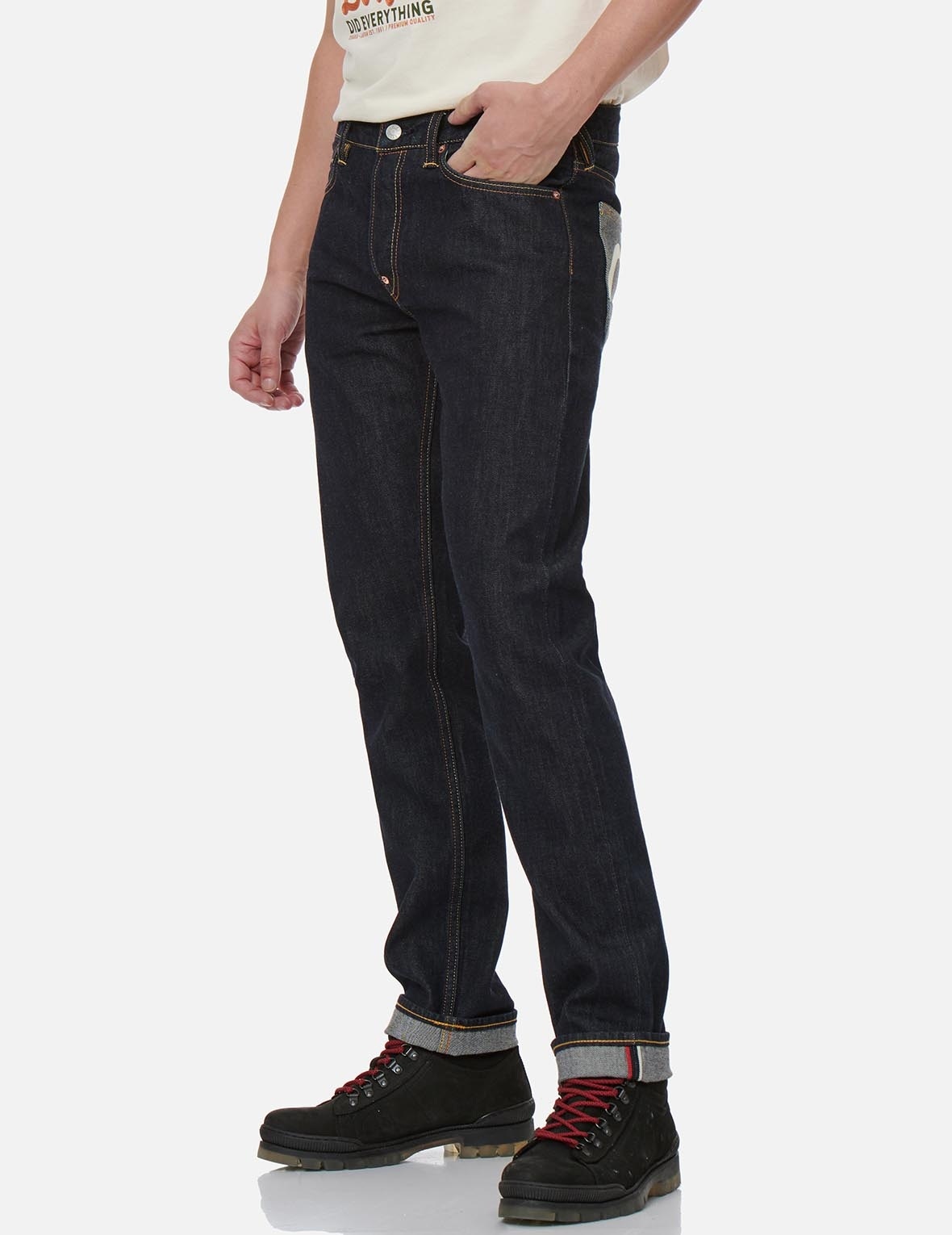 CONTRASTING BACK POCKETS SLIM FIT JEANS #2010 - 7