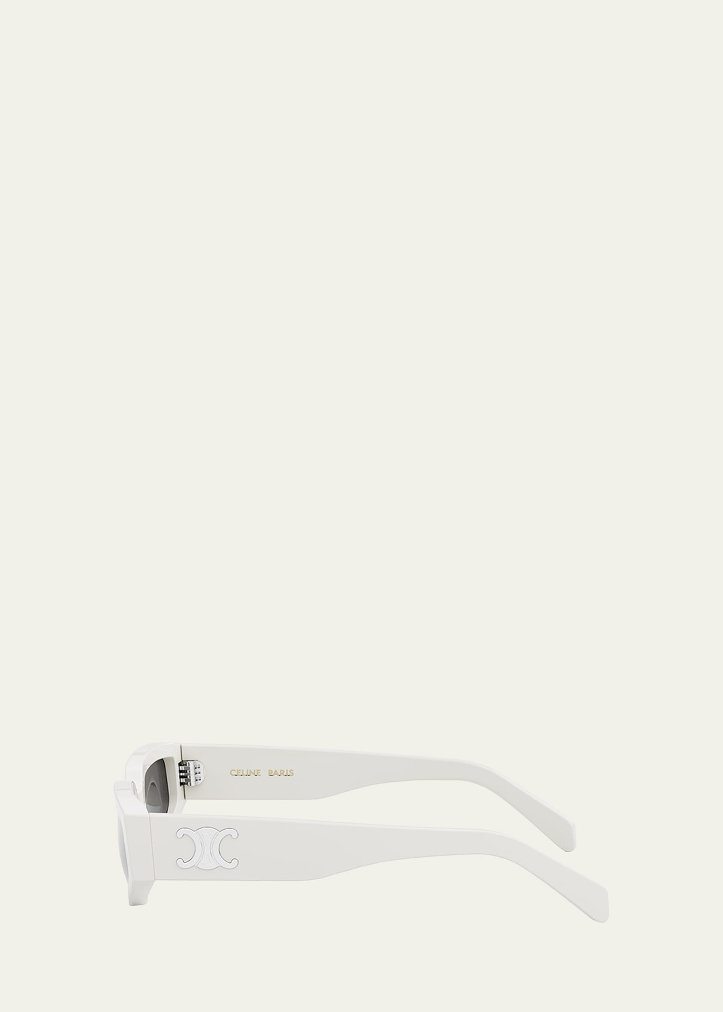 Triomphe Sleek White Acetate Cat-Eye Sunglasses - 3