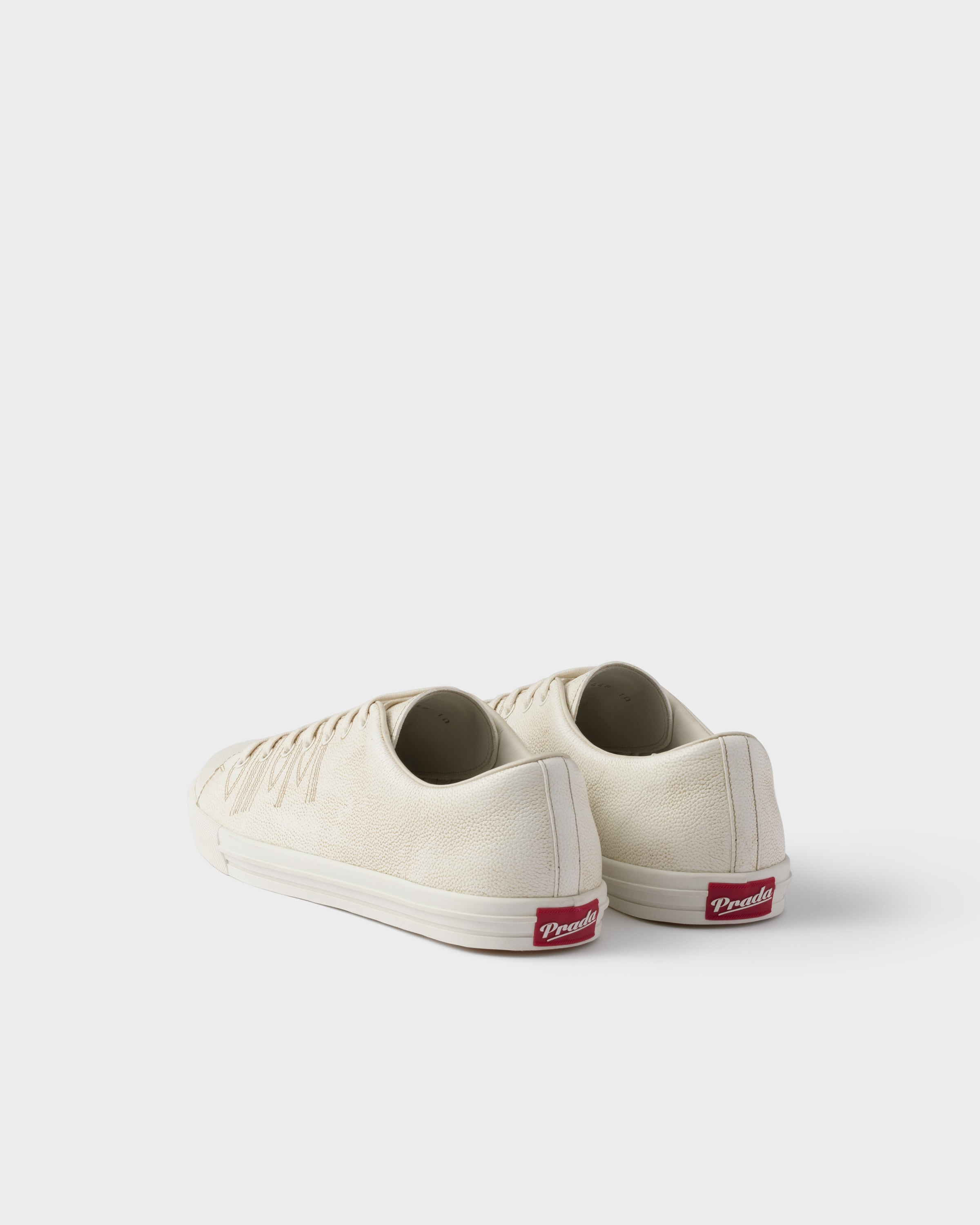 Aged-effect leather sneakers - 5