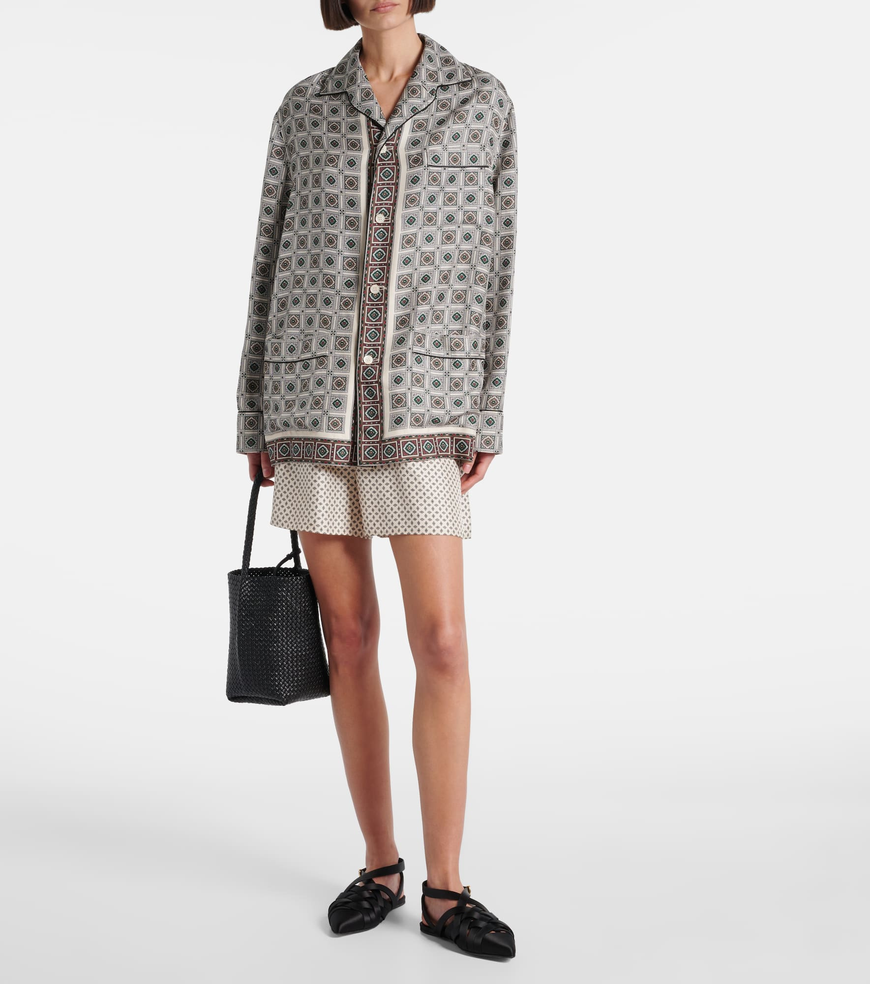 Lian printed silk twill shirt - 2