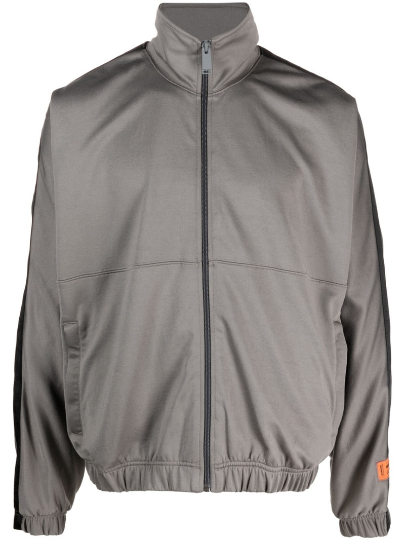 logo-patch zip-up sweatshirt 1