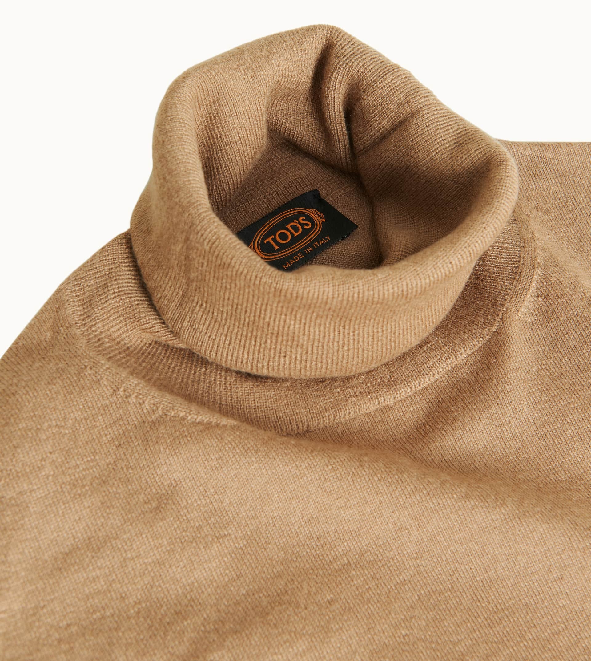 HIGH NECK JUMPER IN CASHMERE - BEIGE - 4