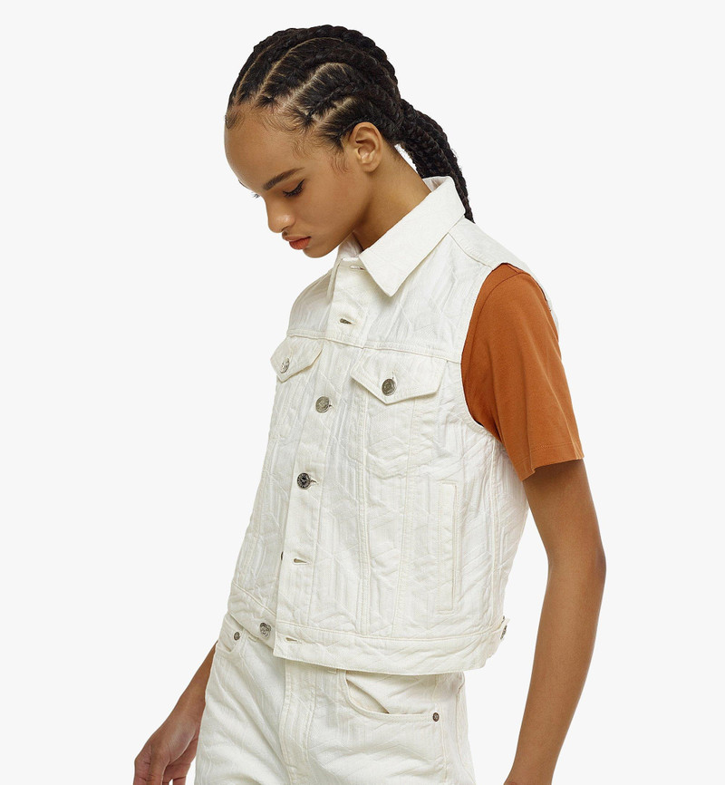 MCM Women’s Cubic Monogram Denim Vest in Sustainable Cotton outlook