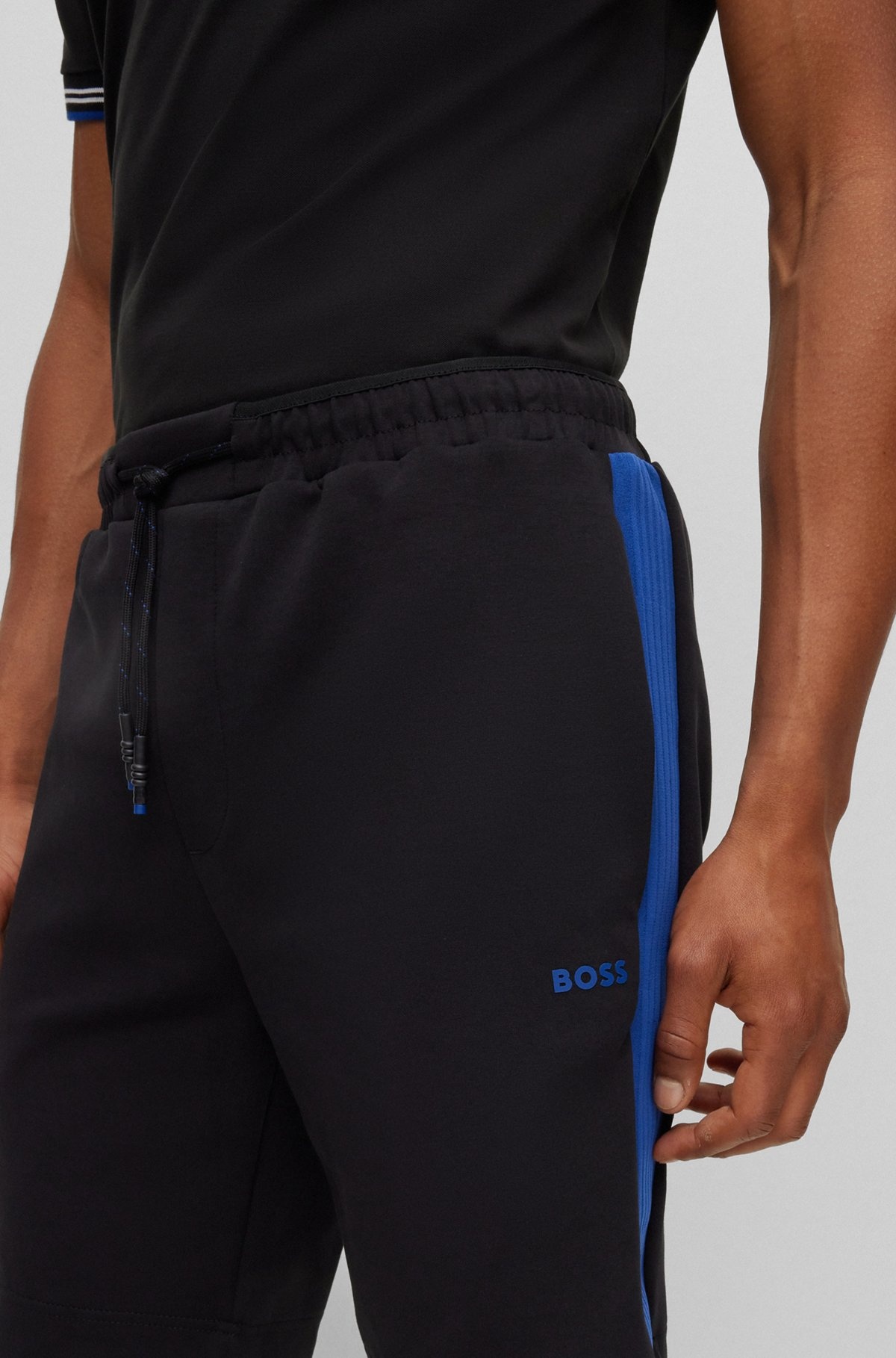 STRETCH-COTTON-BLEND SHORTS WITH TAPE TRIMS - 3