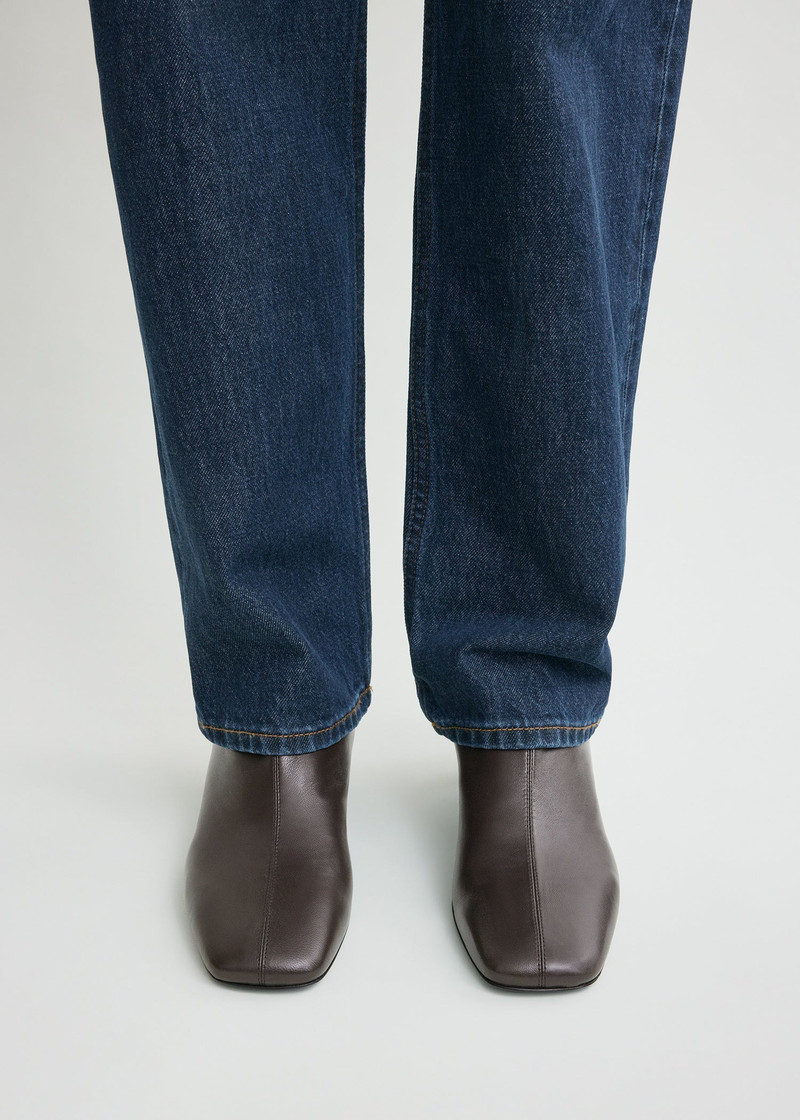 TOTEME Day nappa ankle boots brown outlook