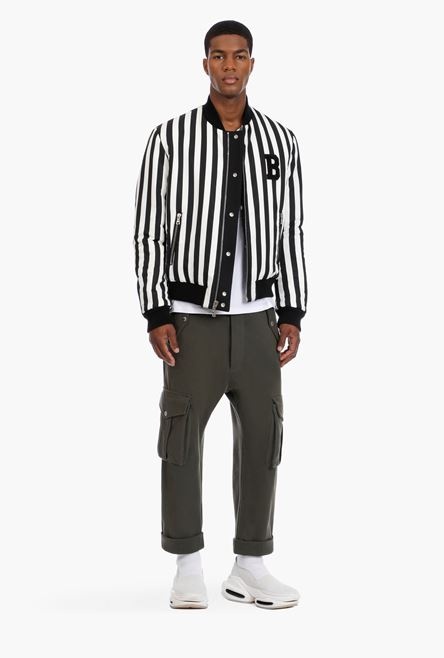 Reversible striped black and white bomber jacket - 2