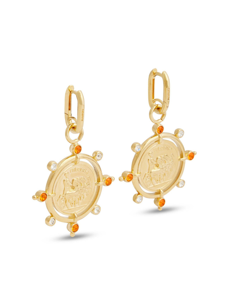 rabanne Sun Date Medal Earrings outlook