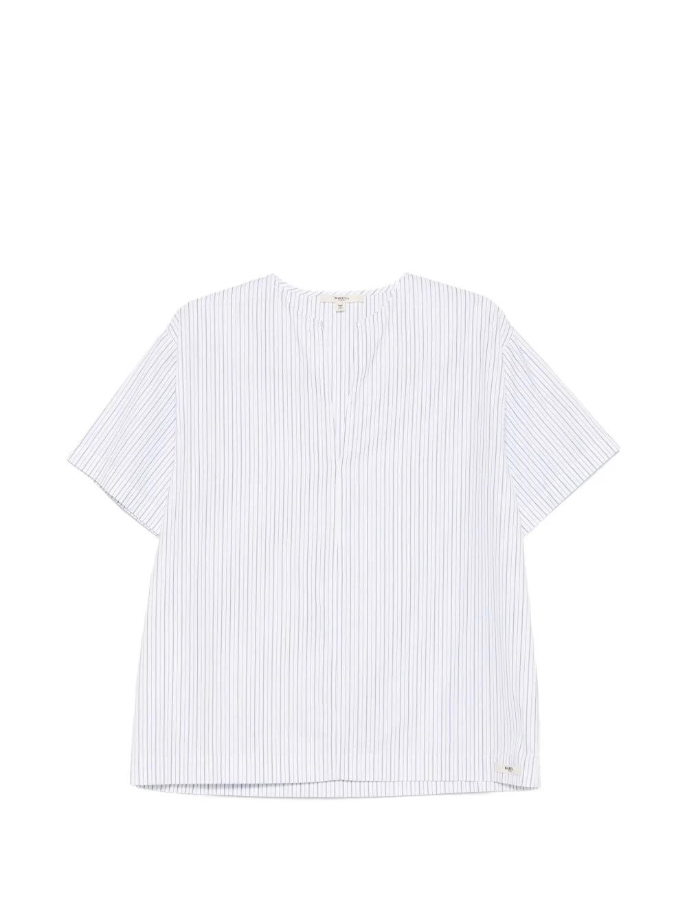 striped V-neck blouse - 1