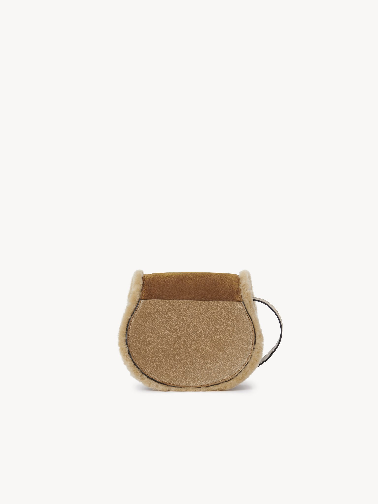 SMALL MARCIE SADDLE BAG IN SUEDE LEATHER & SHEARLING - 5
