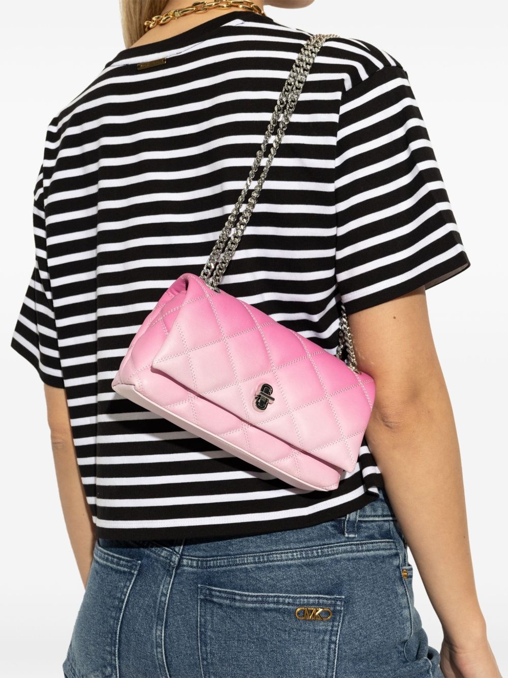 The quilted small Dual chain cross body bag - 2