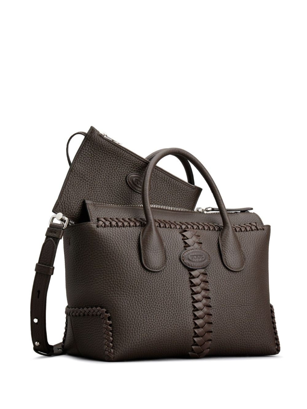 Di logo-patch leather tote bag - 2