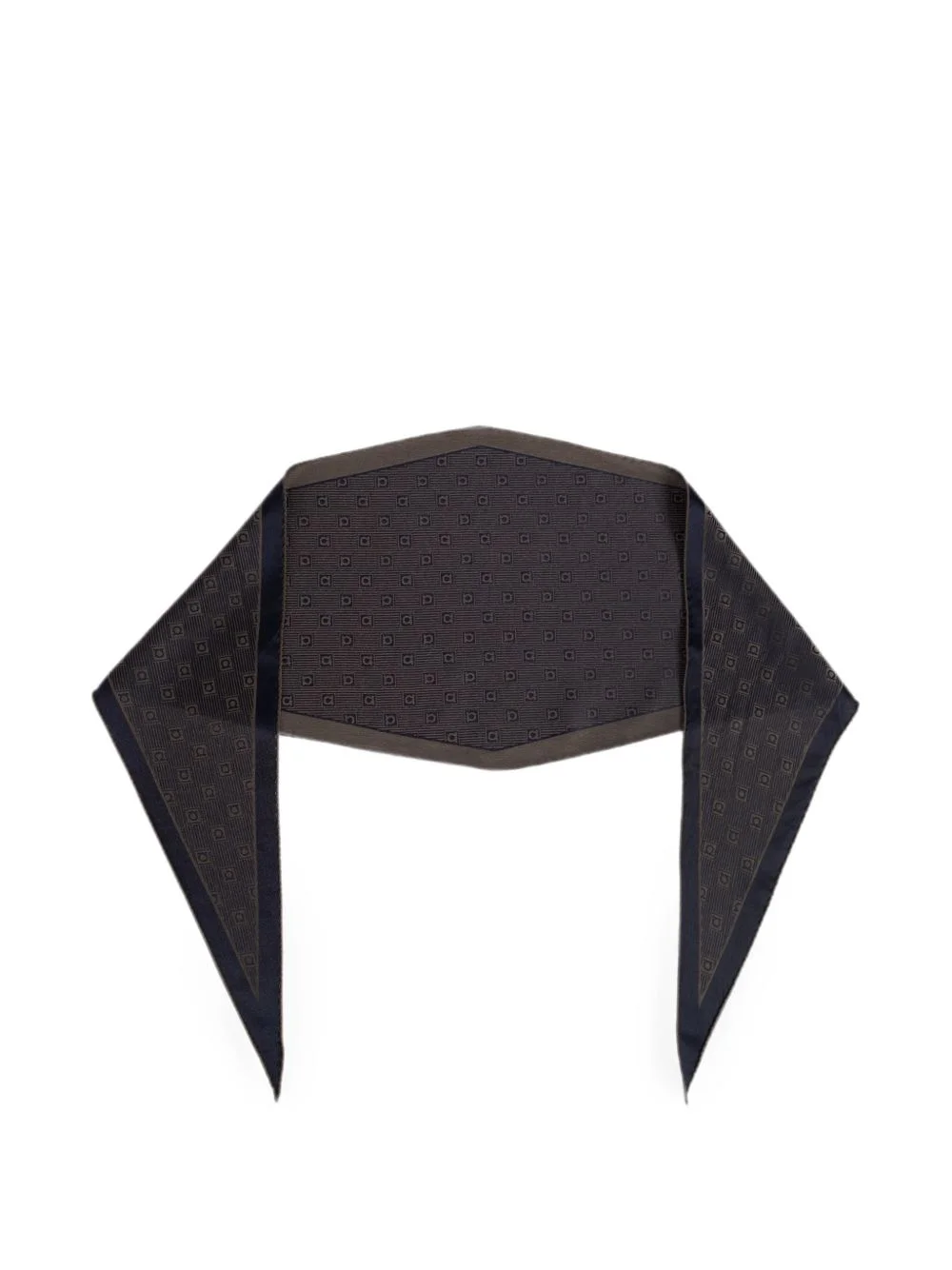 asymmetric monogram-pattern scarf - 1