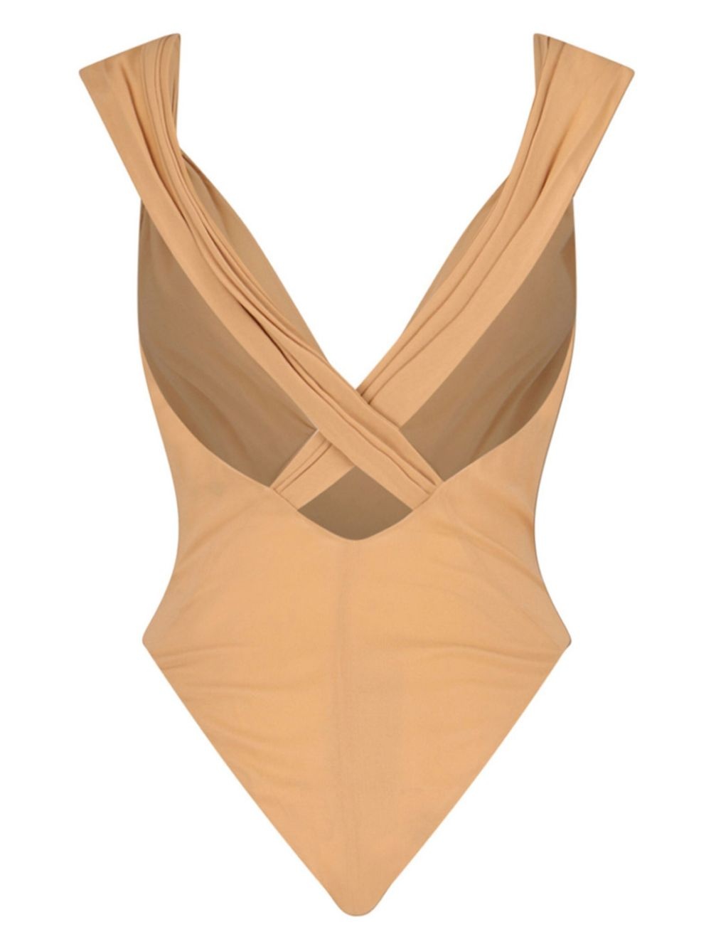 cross-back silk bodysuit - 2