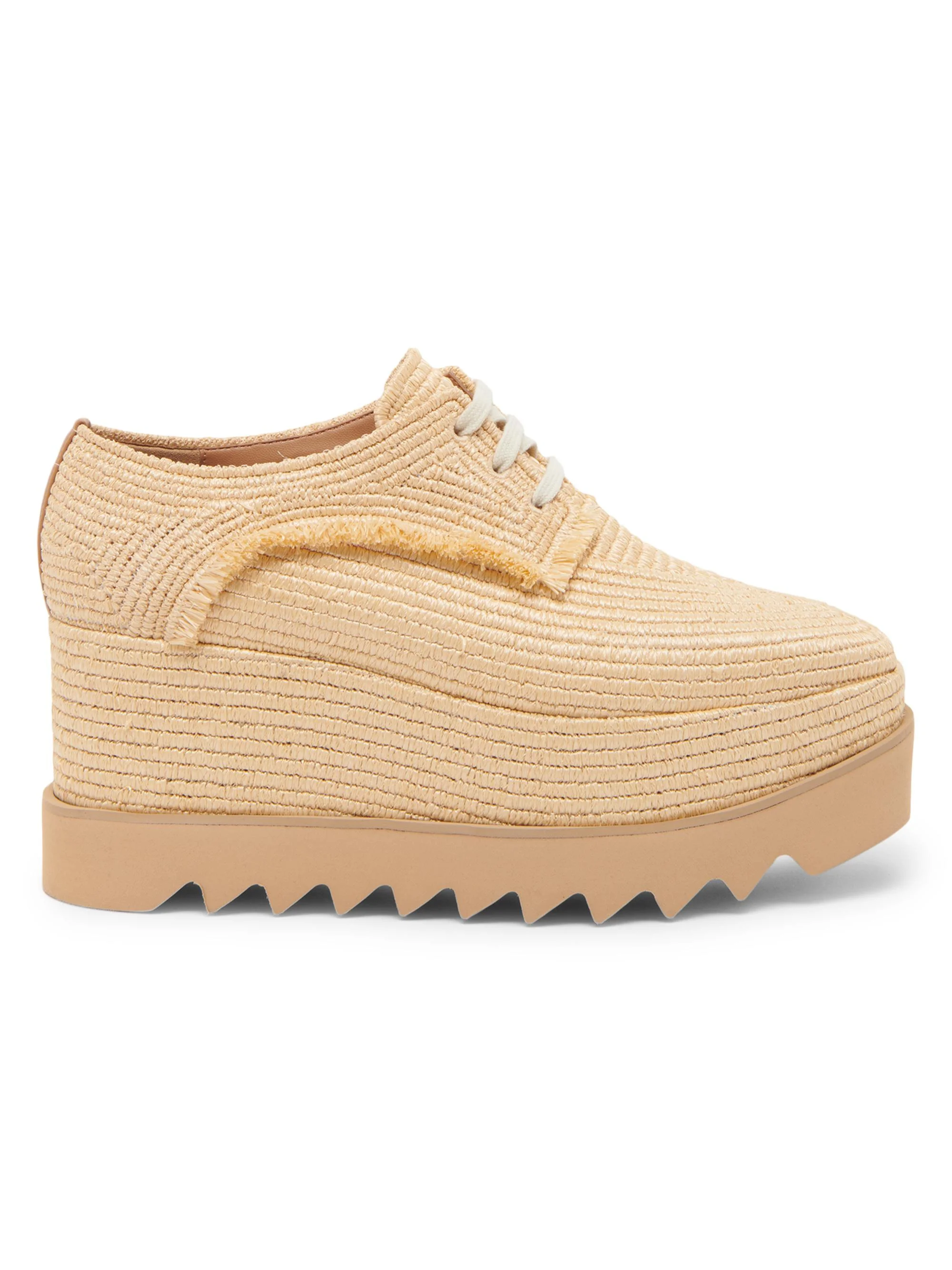 Women's 80MM Elyse Woven Raffia Platform Sneakers - Natural - 1