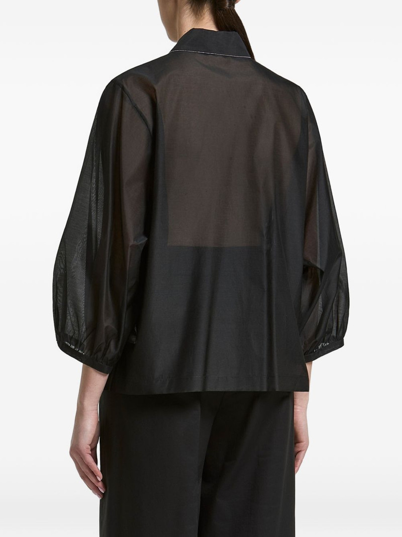 sheer-panelled puff-sleeve shirt 3