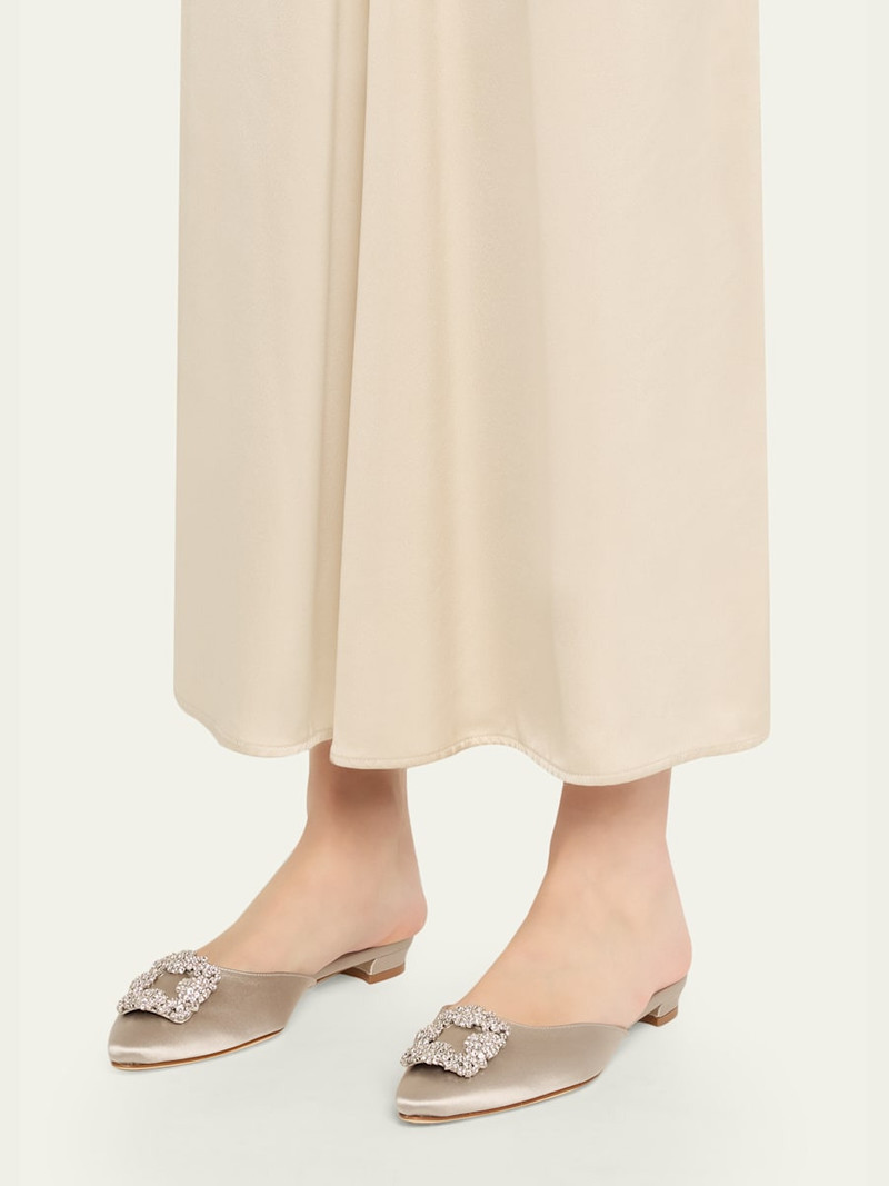 Manolo Blahnik Hangisi Satin Ballerina Flats outlook
