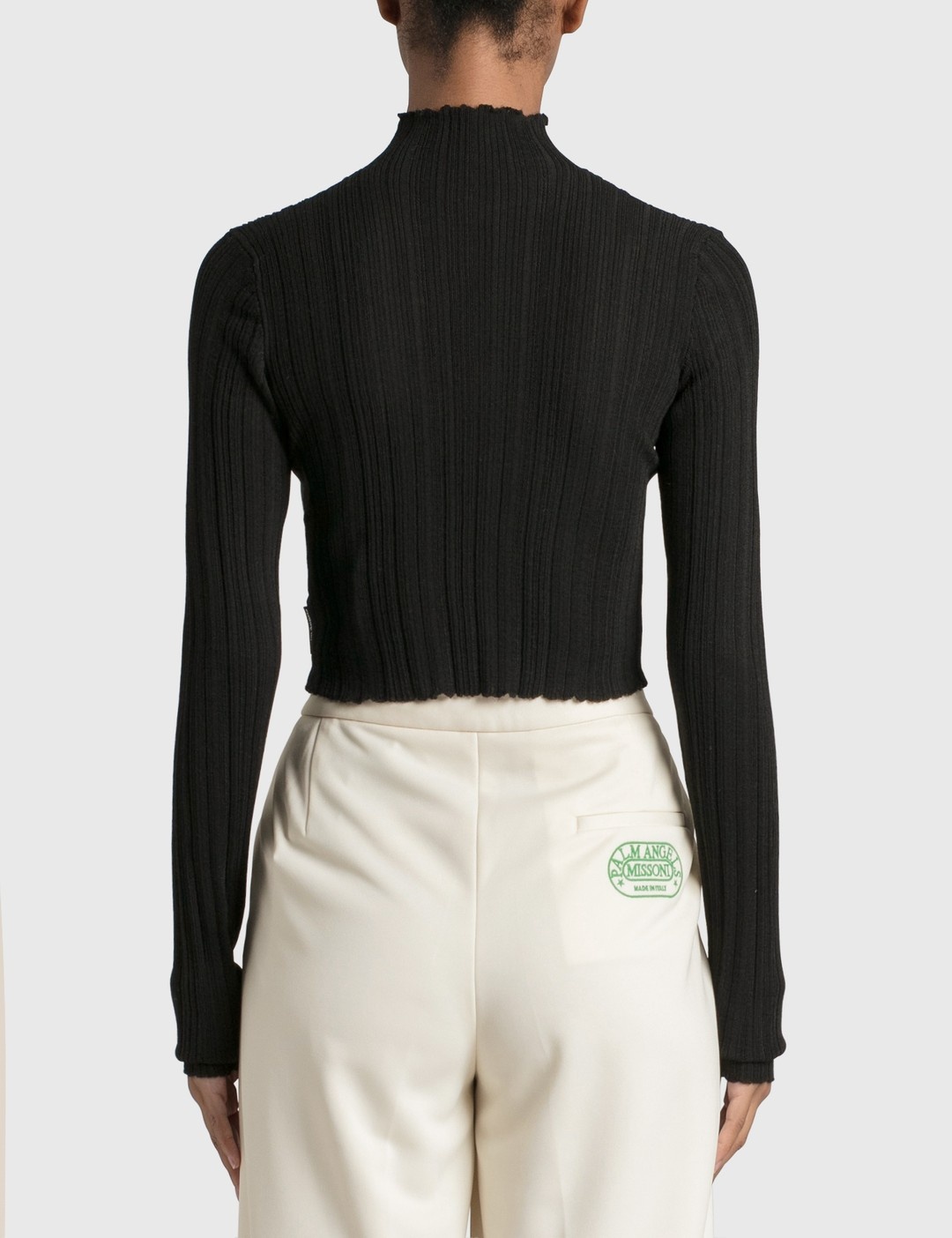 MOCK NECK KNITTED CROP TOP - 3