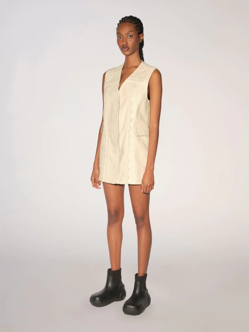 LACE UP LEATHER VEST - 2