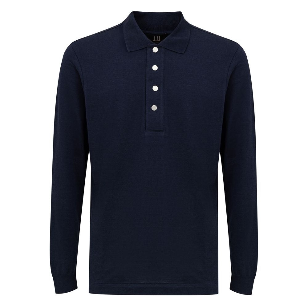 Dunhill - Blue Cashmere Polo Shirt - 1