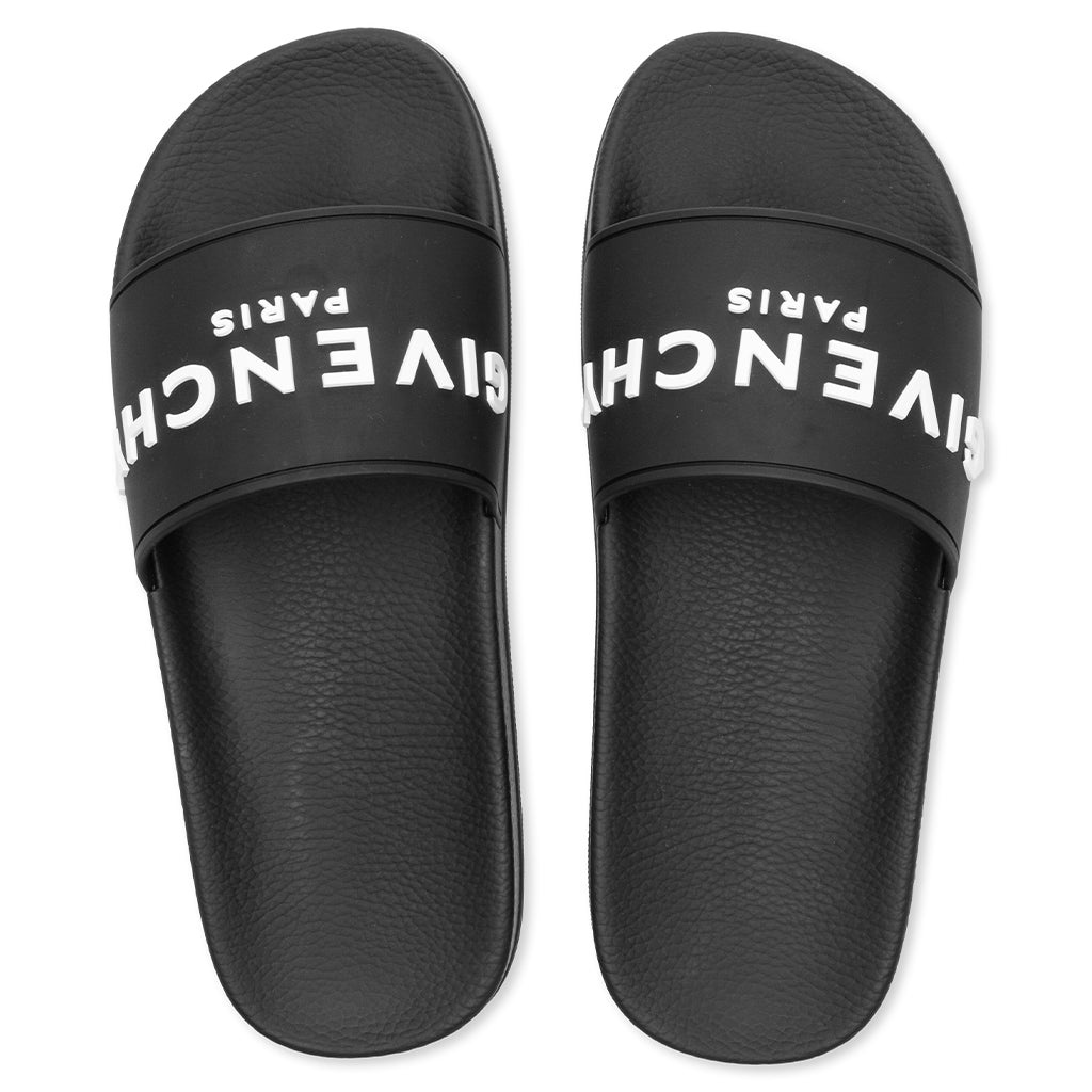 SLIDE FLAT SANDALS - BLACK - 4