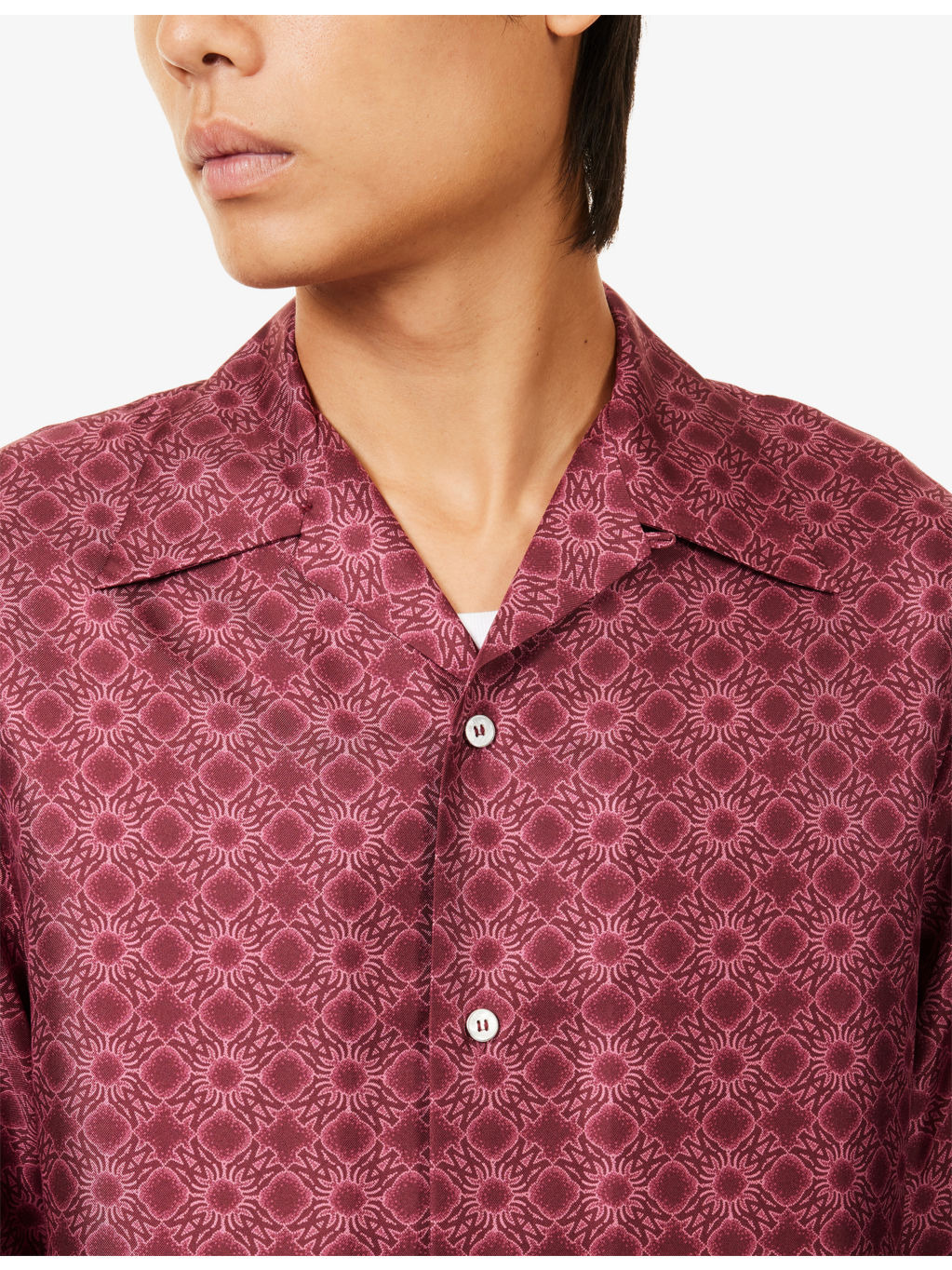 Quad Notched-Collar Silk Bowling Shirt - 5