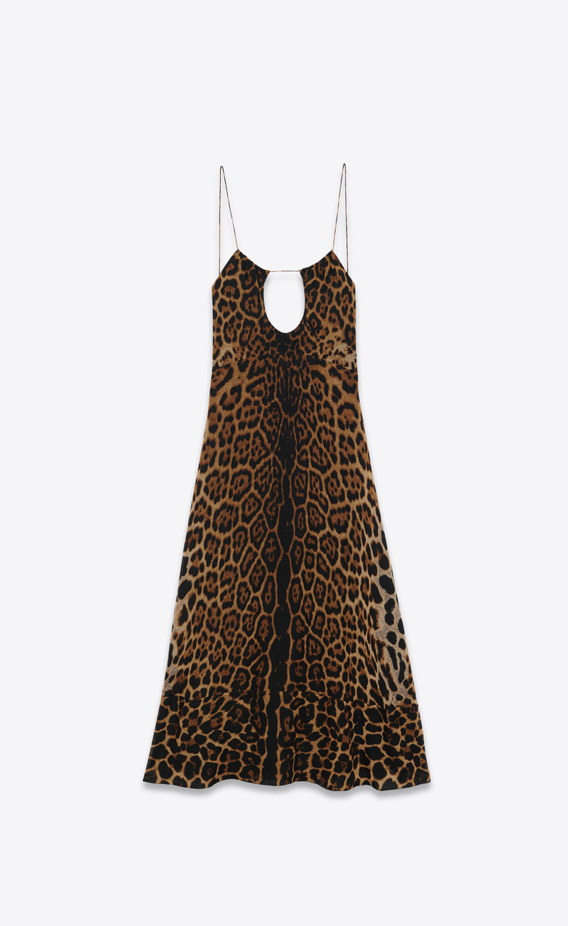 long dress in leopard-print wool 1