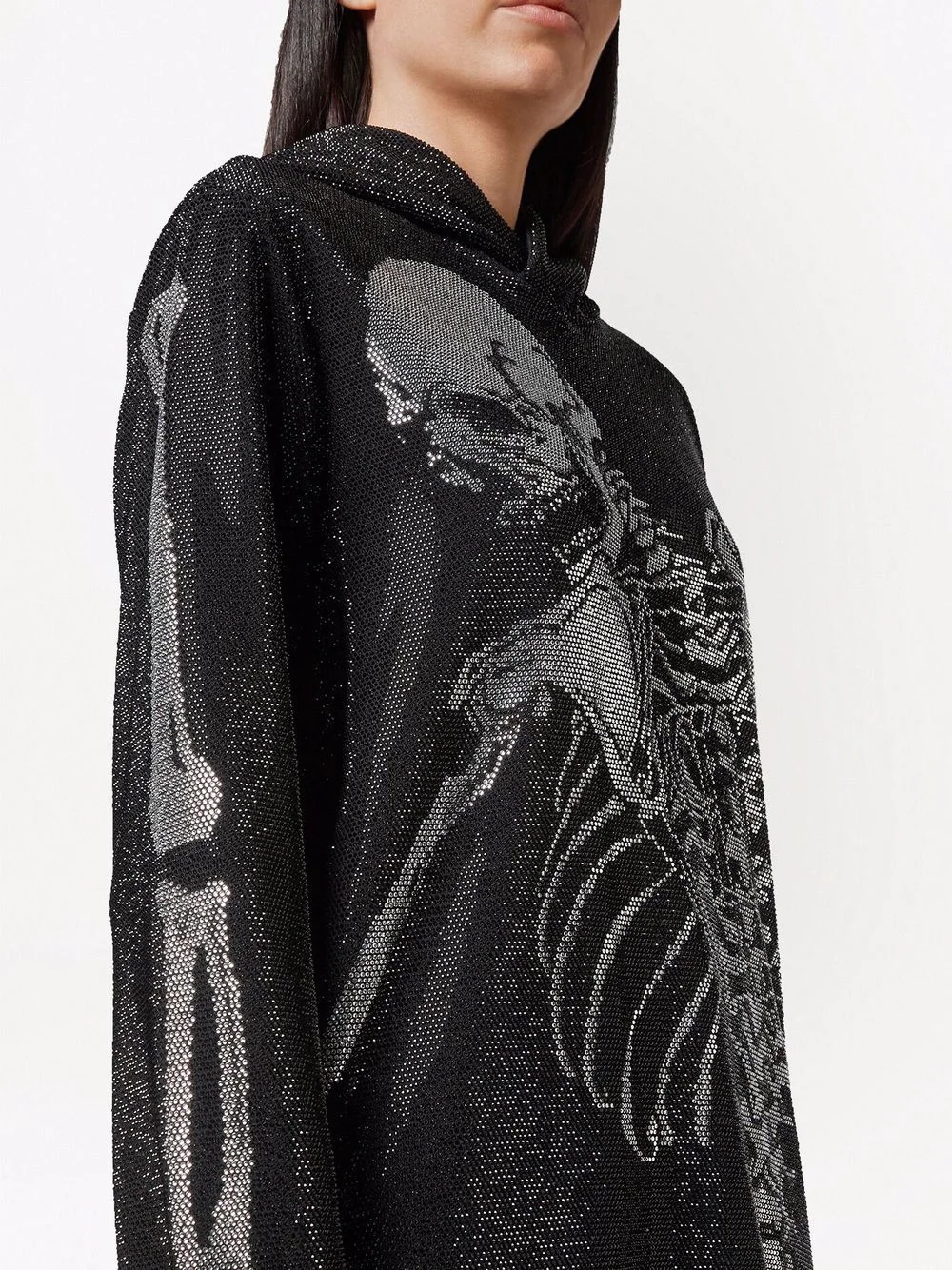 rhinestone-embellished skeleton hoodie - 5