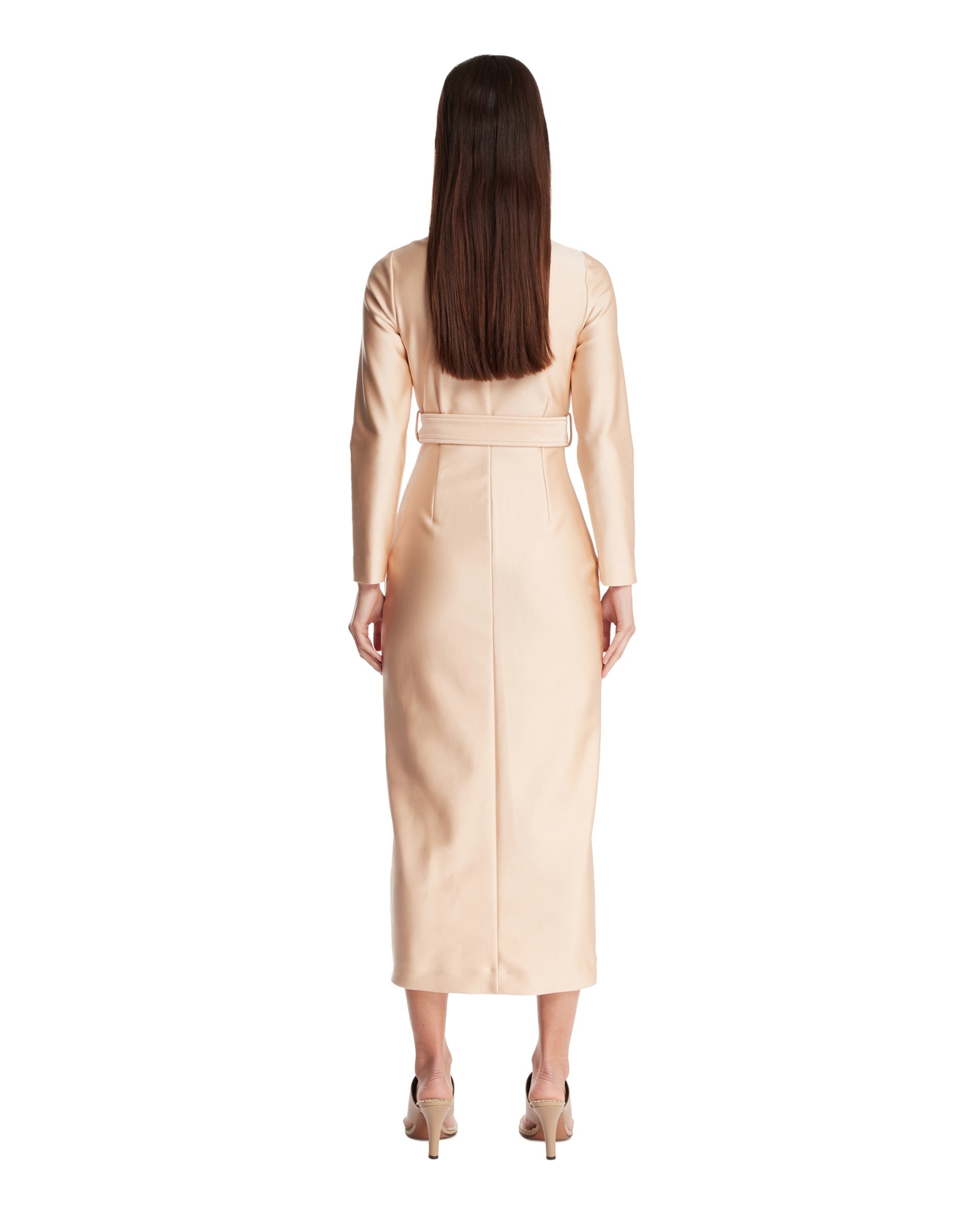 Beige Midi Trench Dress - 3