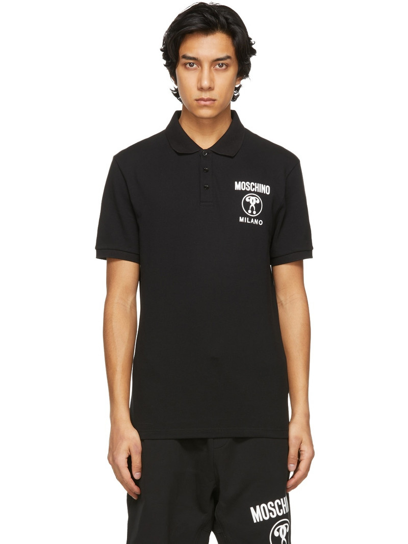 Black & White Double Question Mark Polo - 1