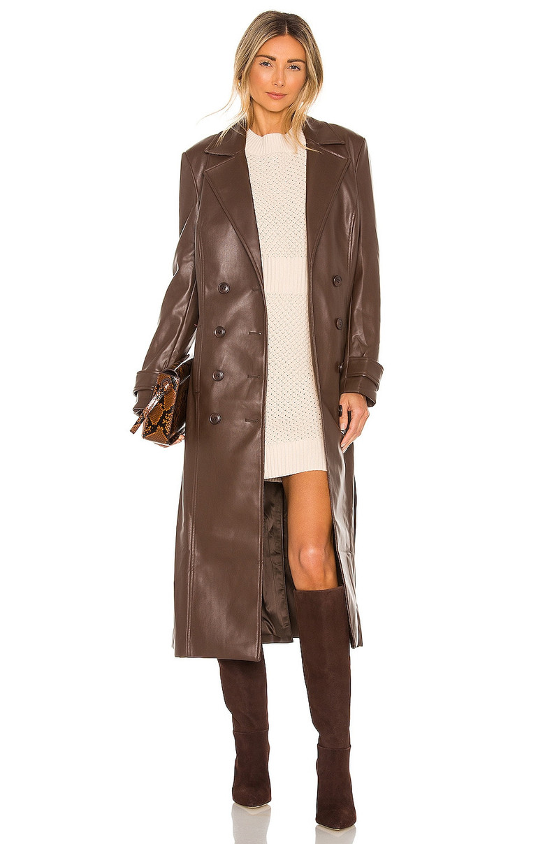 Faux Leather Trench Coat 2