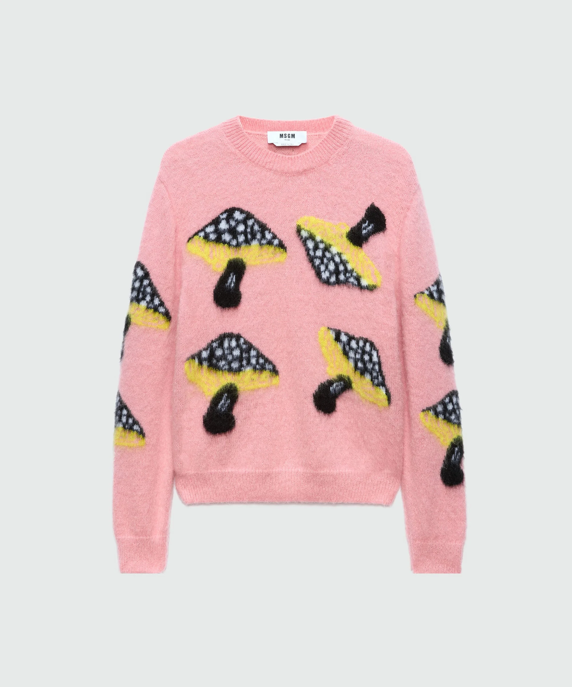 Pink jacquard mohair sweater "Fantastic mushroom" - 1