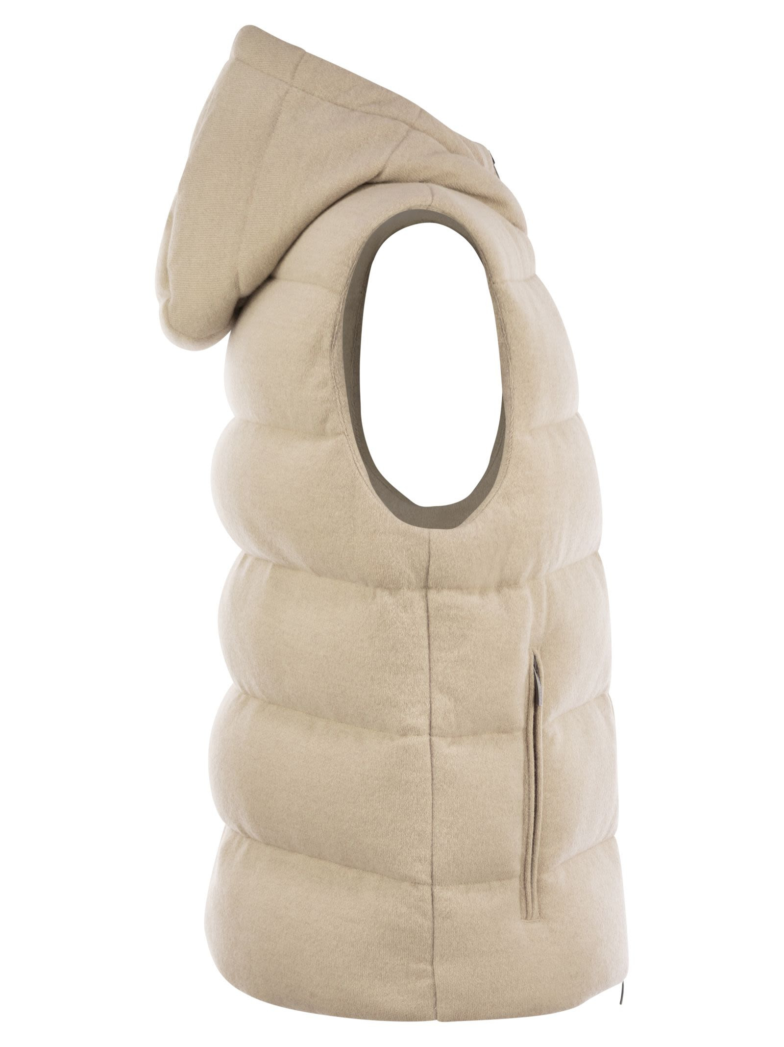 Peserico - Peserico Men Goose Down Vest In Wool And Cashmere - 3