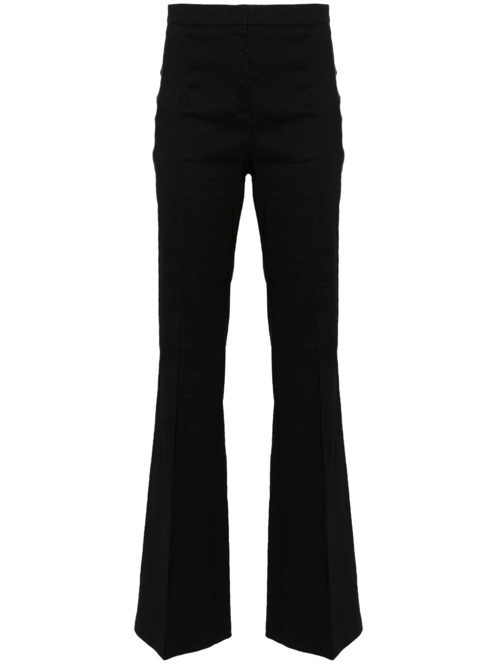 tailored linen-blend trousers - 1