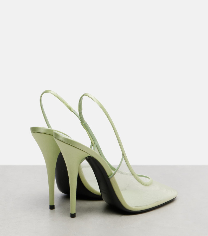 SAINT LAURENT Anita 110 mesh slingback pumps outlook
