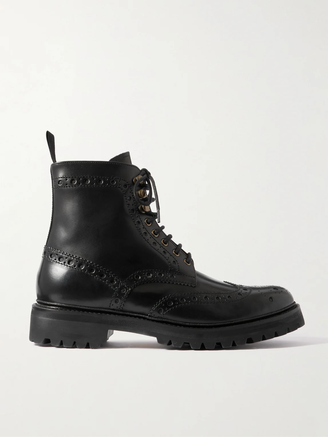 Fred Leather Brogue Boots - 1