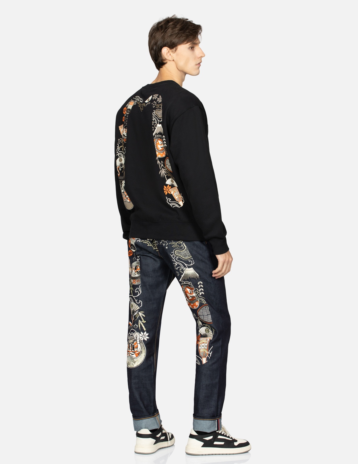 KUMADORI DARUMA DAICOCK EMBROIDERY CARROT FIT DENIM JEANS #2017 - 3
