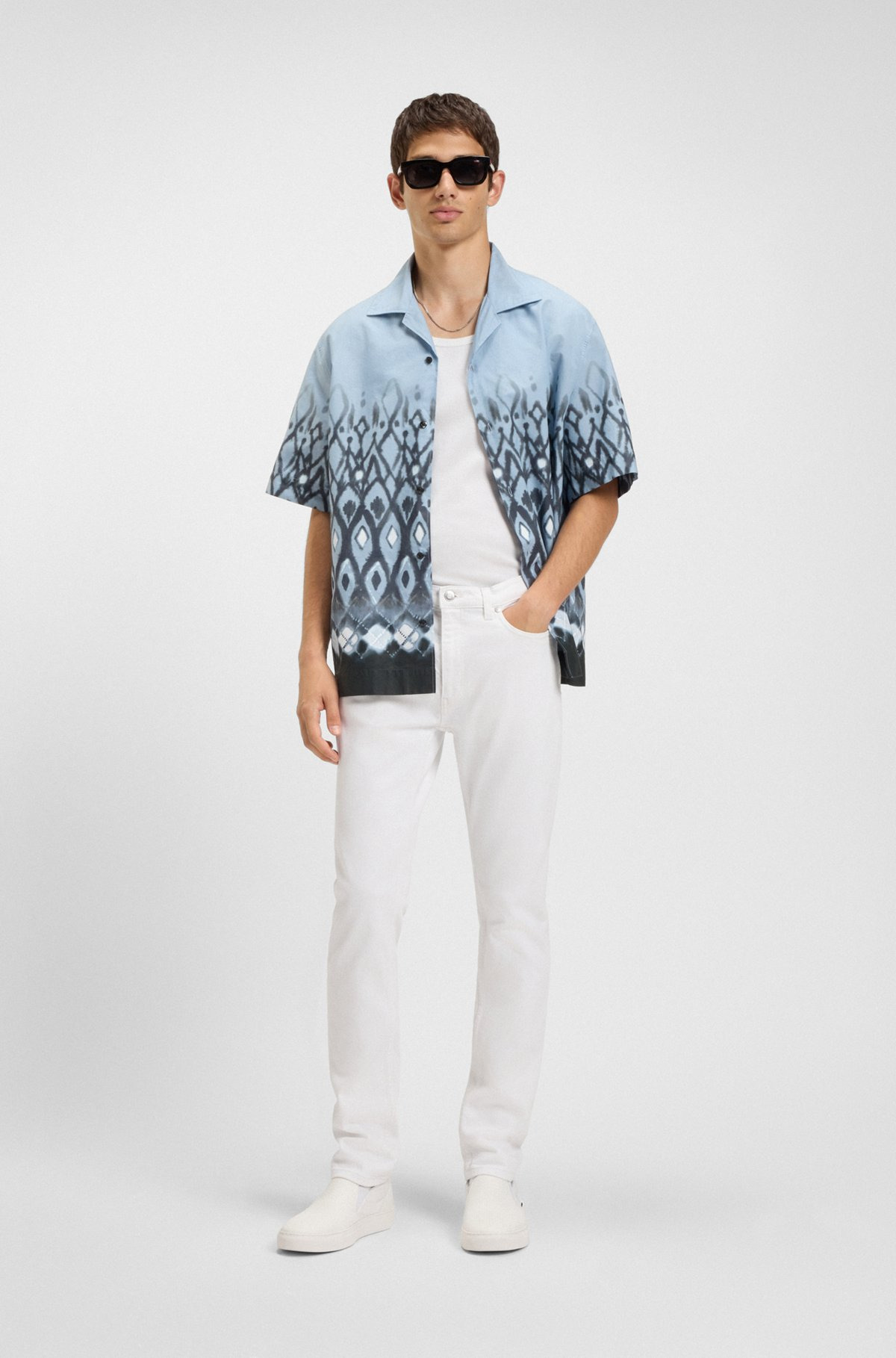 EXTRA-SLIM-FIT JEANS IN WHITE STRETCH DENIM - 3