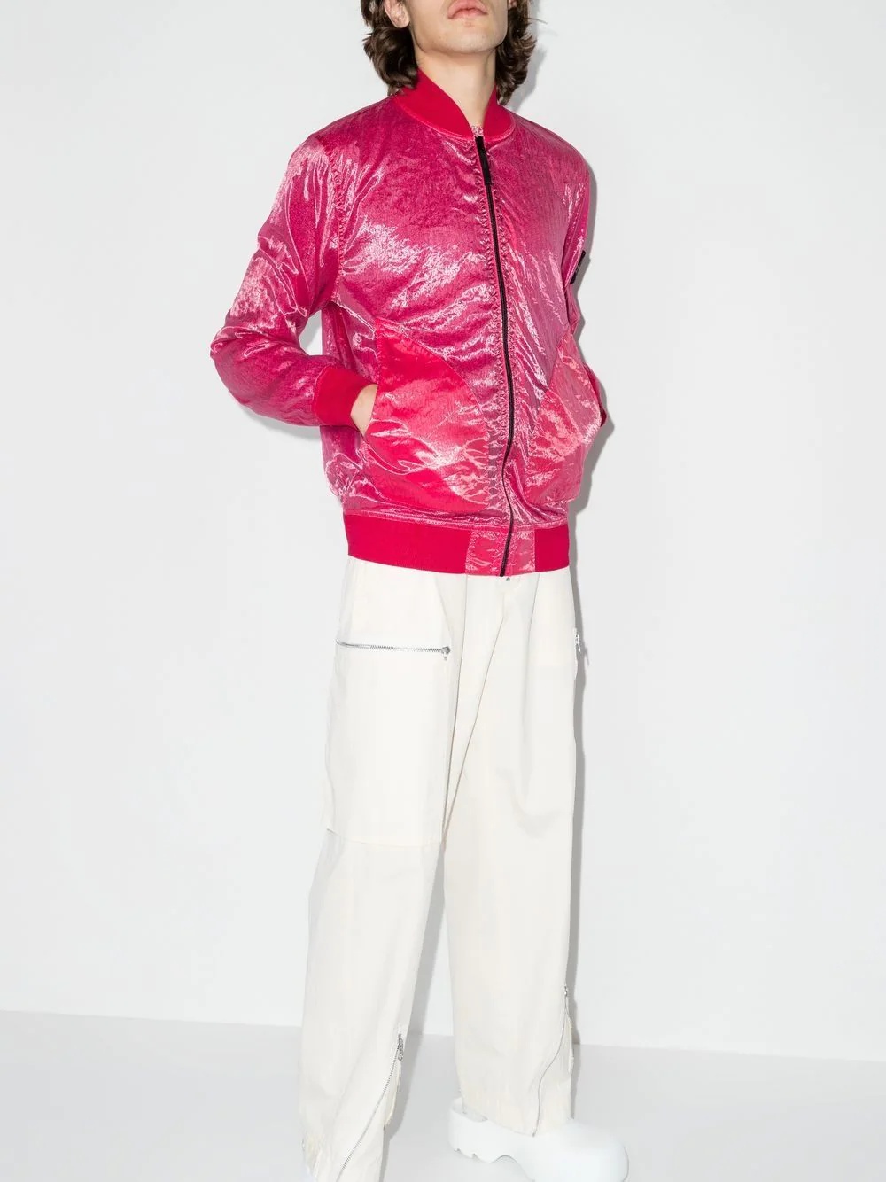 lightweight sheer bomber jacket - 2