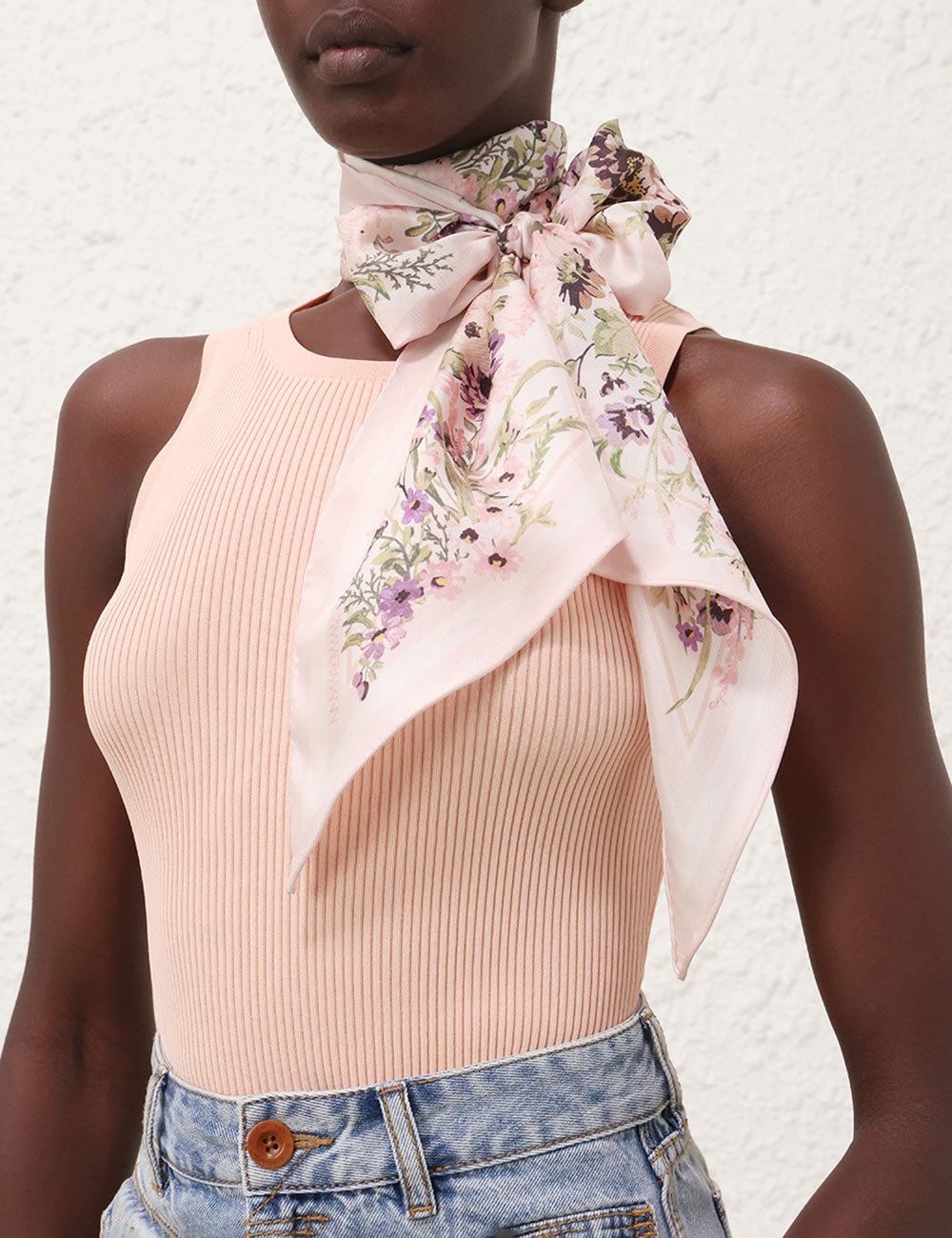 PRINTED SILK NECK SCARF - 2