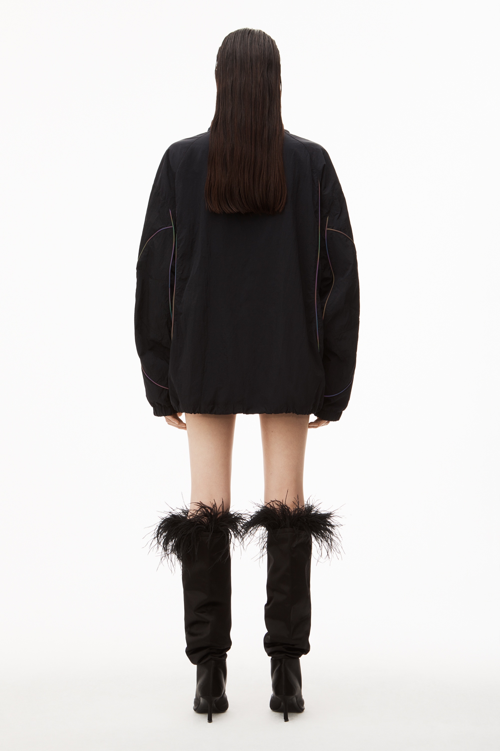 TRACK JACKET IN HEAVY WASHED NYLON - 5