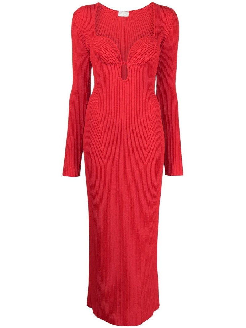 ribbed knitted maxi dress 1