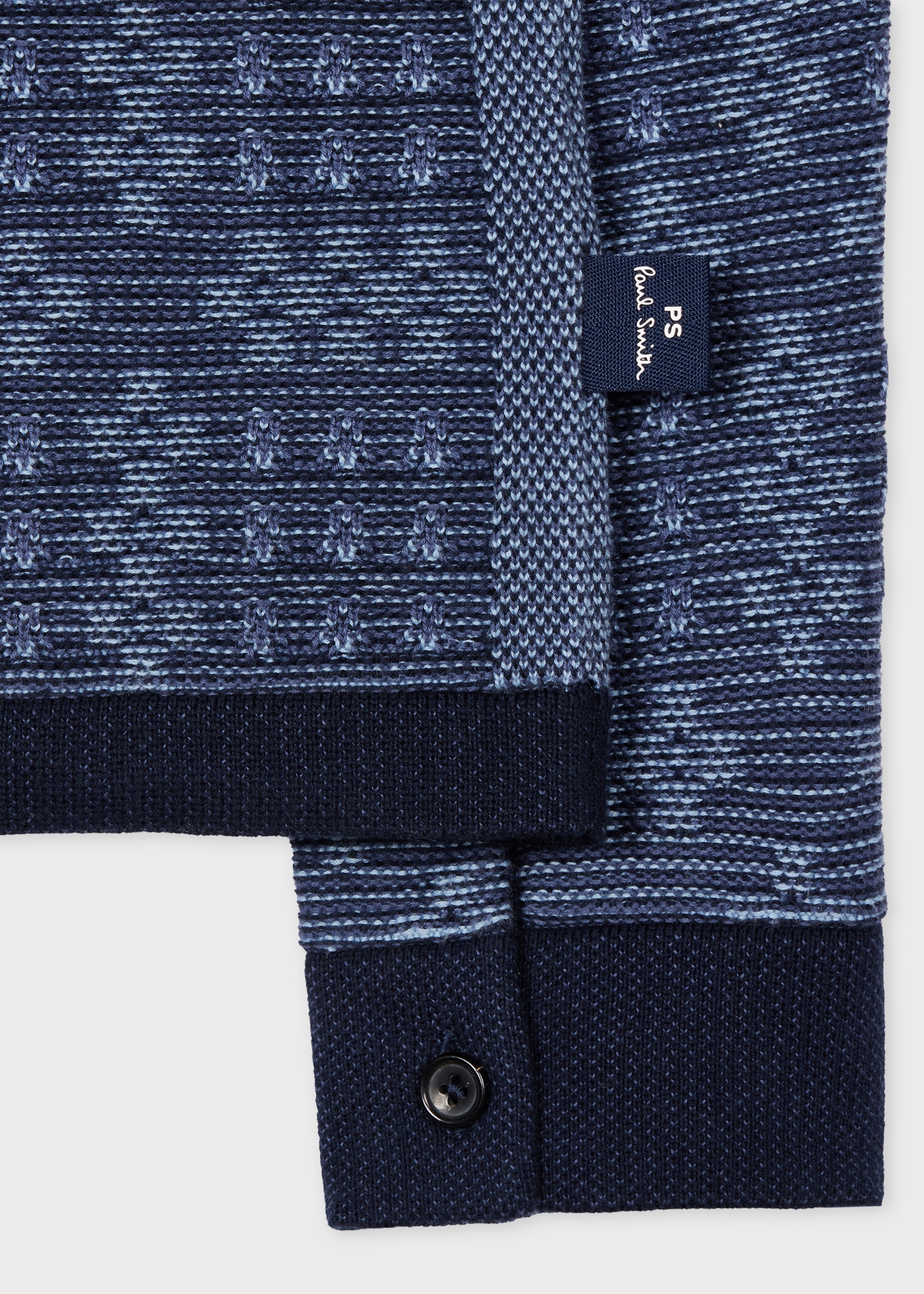 Navy Geo Cotton Cardigan - 2