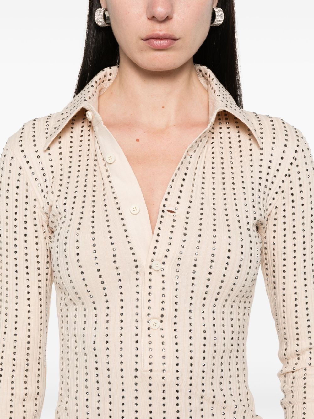 rhinestone-embellished polo shirt - 5