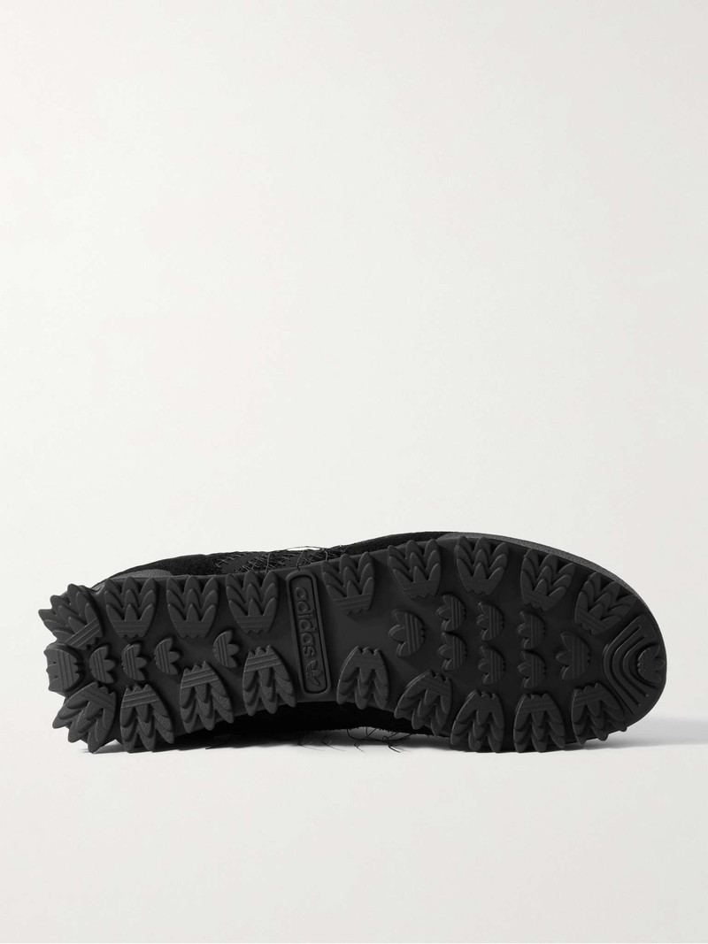 Marathon Distressed Suede and Shell Sneakers 7